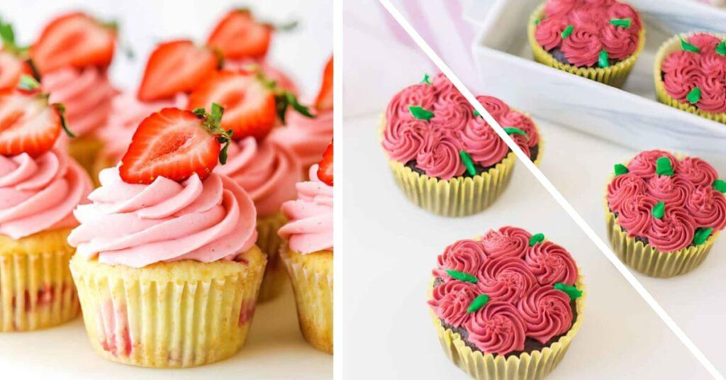 20 gorgeous bridal shower cupcake designs – white and blush cupcakes with buttercream flowers and pearl sprinkles