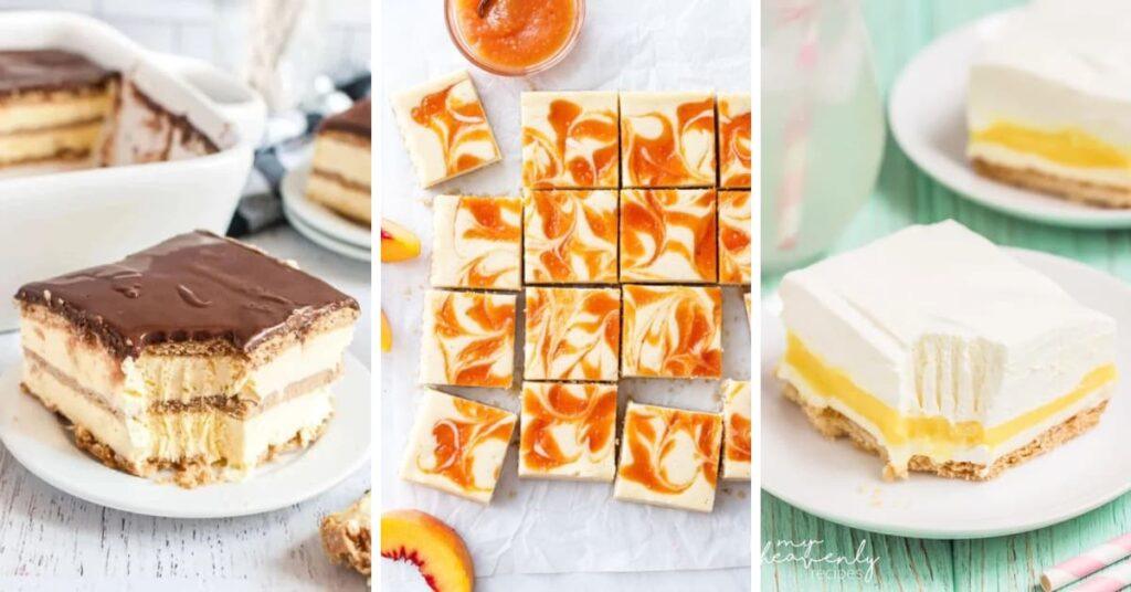 Easy and crowd-pleasing BBQ desserts displayed on a summer picnic table — includes fruit skewers, brownies, and s’mores — perfect sweet treats for outdoor cookouts.