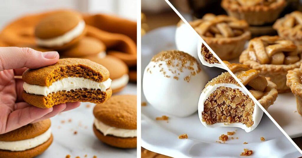 12 mini fall dessert ideas guests will love – cozy autumn treats like pumpkin cheesecake bites, apple crisps, and pecan tarts
